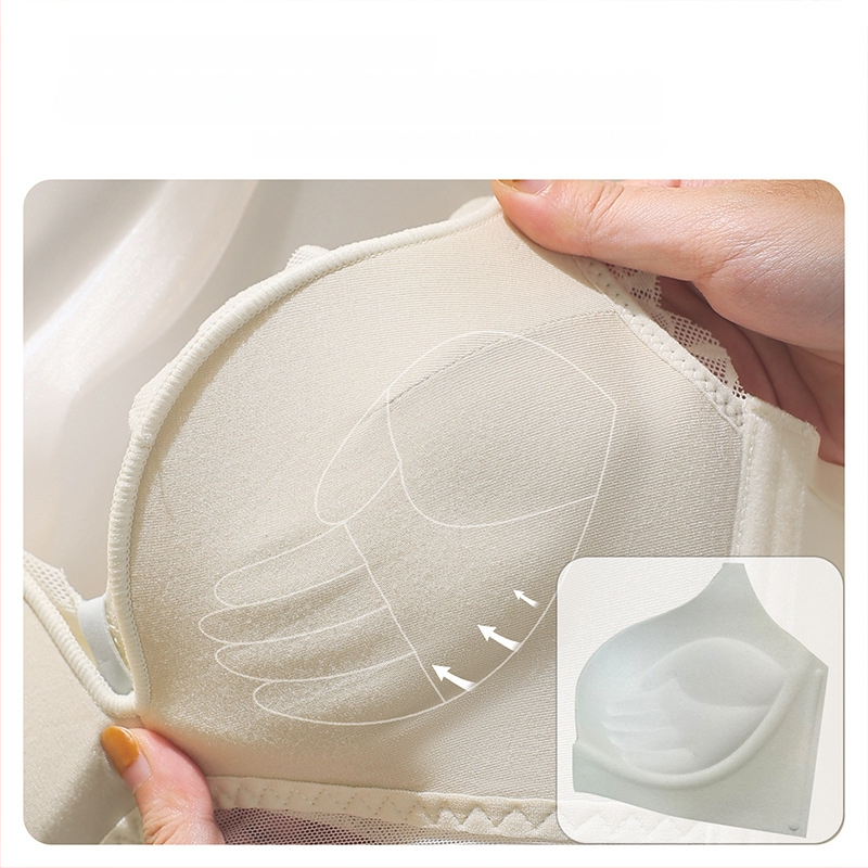 Bevielė liemenėlė moterims su mažesniu biustu, push-up, Modal audinys, 3/4 kaušelis, formuoti kaušeliai su plonu viršumi ir storesne apačia, fiksuotos dvigubos petnešos, nugaros užsegimas su trim kabliukų eilėmis