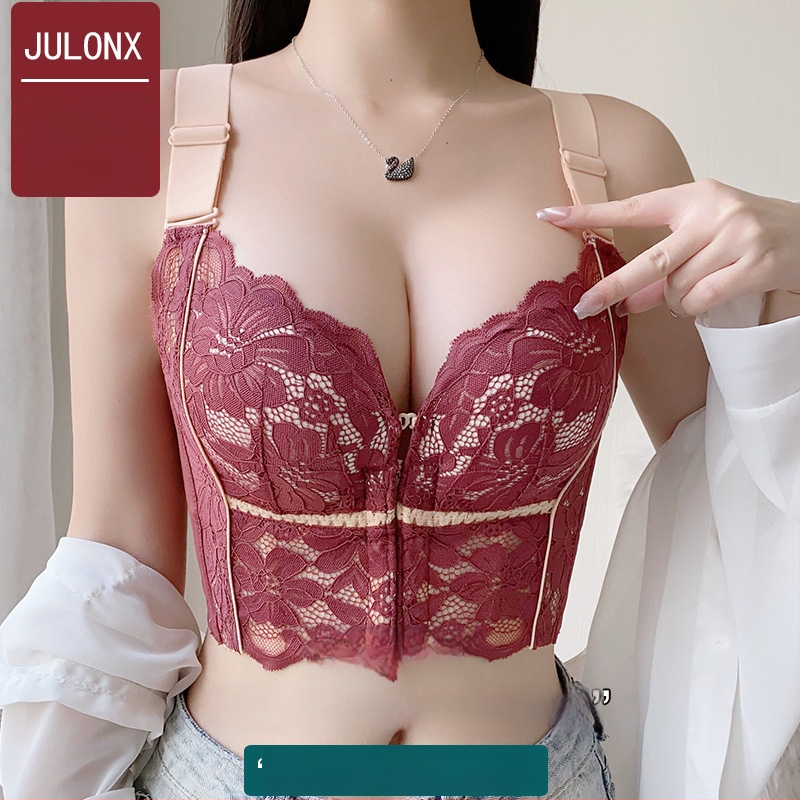 Moteriškos nailoninės liemenėlės, 5/8 taurė, formuojama taurė: plonas viršus, storesnis apačia, nuimamos dvigubos petnešos, priekinis užsegimas, reguliuojama atrama