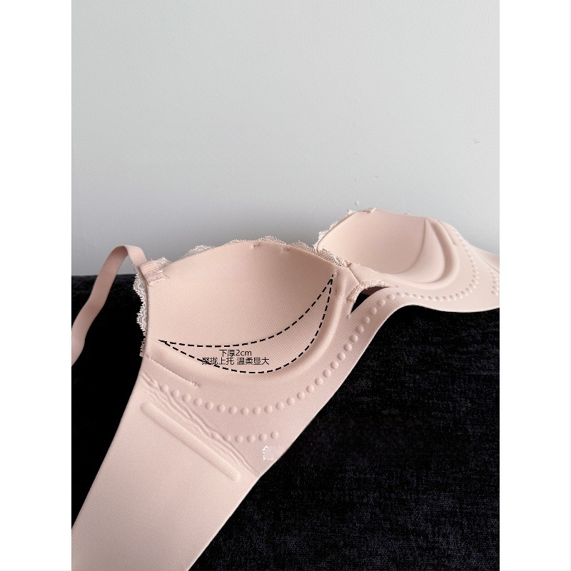 Aishiqi nailoninė nėrininė liemenėlė su 3/4 taurės, push-up, kryžminiai petnešėlės ir viršutine parama