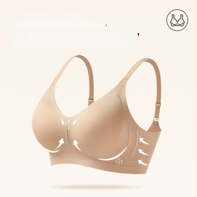 Sutien push-up cu cupă fixă, anti-sagging, fără cusături, respirabil, 3/4 cupă