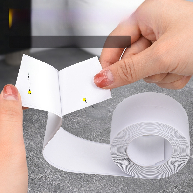 Лента за уплътнение на ръбове за баня и кухня — самозалепваща, PVC, водоустойчива, против мухъл