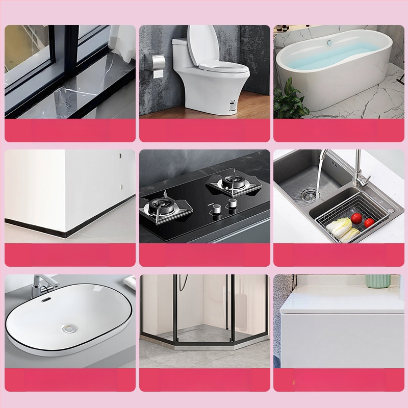 Лента за уплътнение на ръбове за баня и кухня — самозалепваща, PVC, водоустойчива, против мухъл