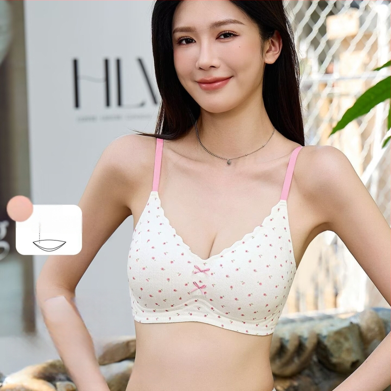 Σουτιέν χωρίς ραφές με φιόγκο σε πουά μοτίβο – νάιλον, 3/4 Κούπα, μορφοποιημένο Κύπελλο (λεπτό πάνω, παχύτερο κάτω), ανυψωτική στήριξη