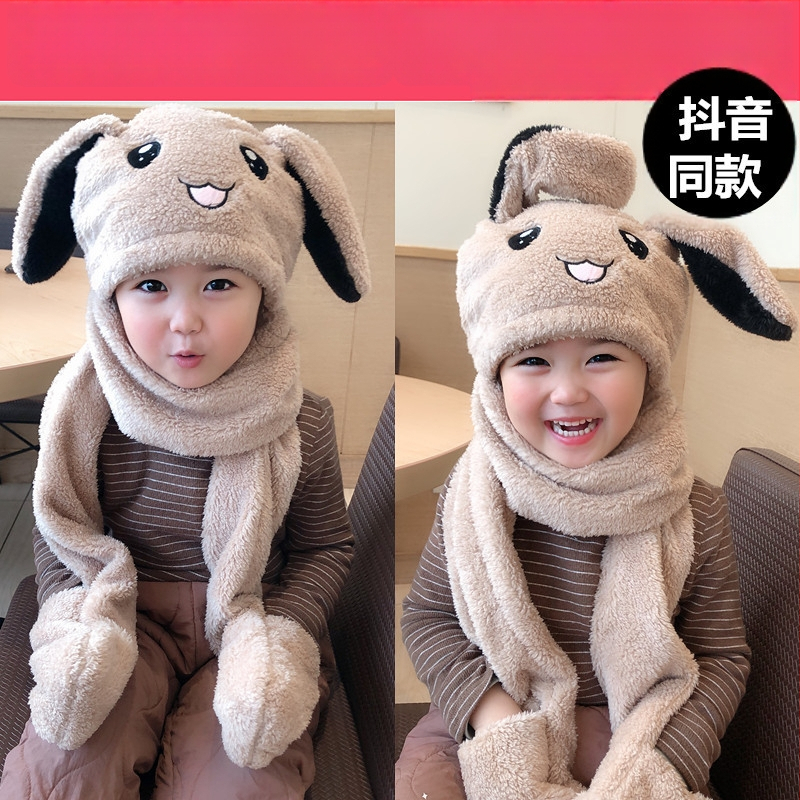 Шапка с ушички заек - зимна, топла и ветроустойчива (материал Shu velvet; куполна върха; защита на врата)