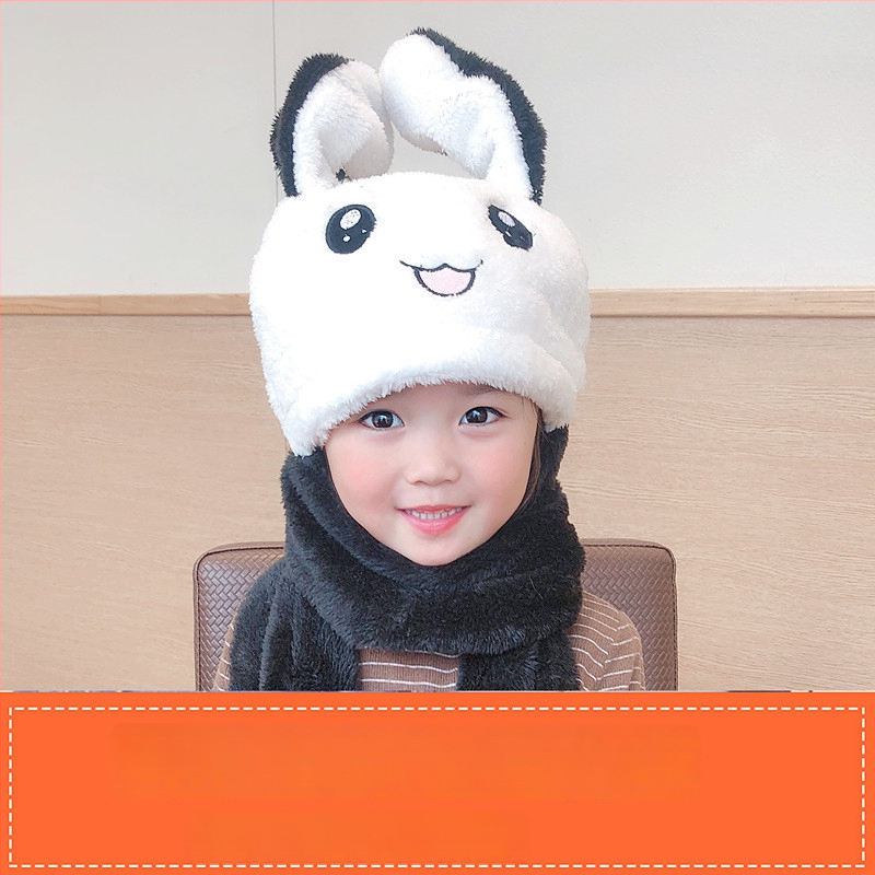 Шапка с ушички заек - зимна, топла и ветроустойчива (материал Shu velvet; куполна върха; защита на врата)