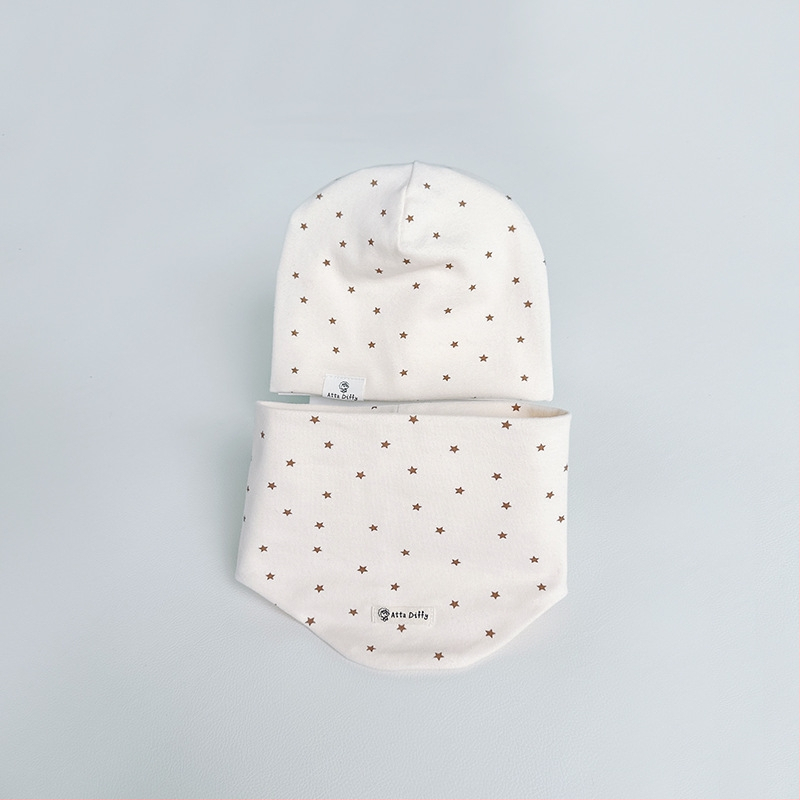 Medvilninis kūdikių kepurės ir šaliko komplektas — kvėpuojantis, prakaitą sugeriantis, atsparus vėjui