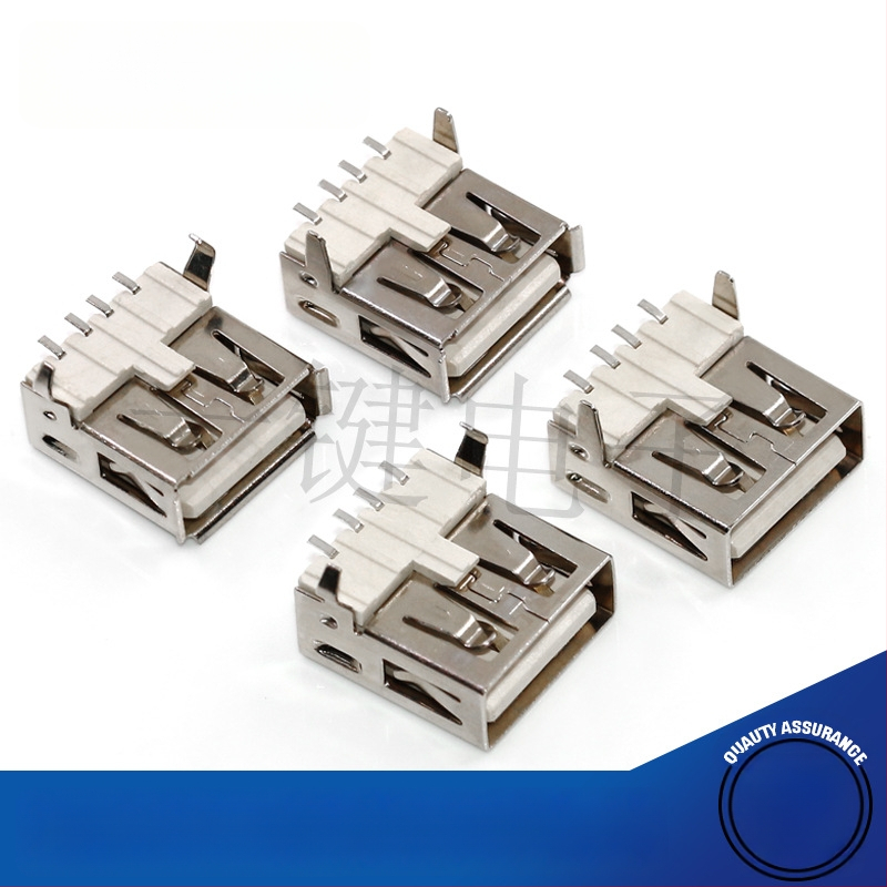 Σύνδεσμος USB 2.0 Type-A SMT, γωνία 90°, οριζόντιες και ευθείες επαφές