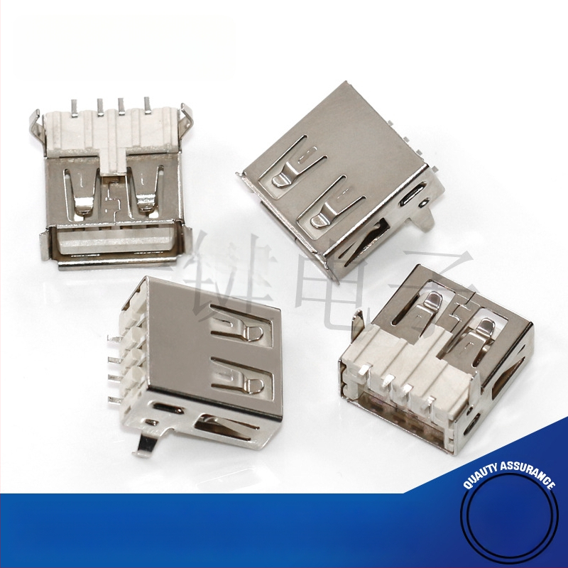 Σύνδεσμος USB 2.0 Type-A SMT, γωνία 90°, οριζόντιες και ευθείες επαφές