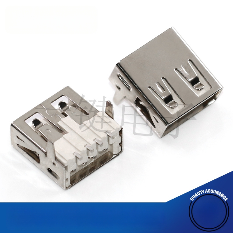 Σύνδεσμος USB 2.0 Type-A SMT, γωνία 90°, οριζόντιες και ευθείες επαφές