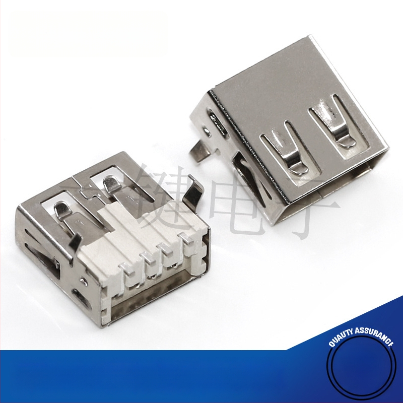 Σύνδεσμος USB 2.0 Type-A SMT, γωνία 90°, οριζόντιες και ευθείες επαφές