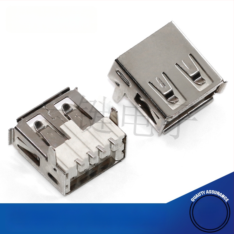 Σύνδεσμος USB 2.0 Type-A SMT, γωνία 90°, οριζόντιες και ευθείες επαφές