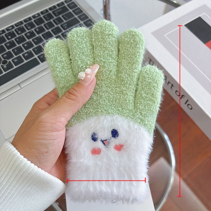 Vaikų žieminės pirštinės su penkiais pirštais, storos, atsparios dėvėjimui, cartoon stiliaus, lauko dviračio važiavimui