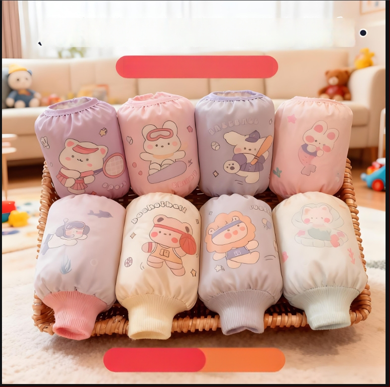 Anti-fouling cartoon pattern laste varrukad talveks, polüester, unisex, vanusegrupid 1–3, 3–8, 8–13