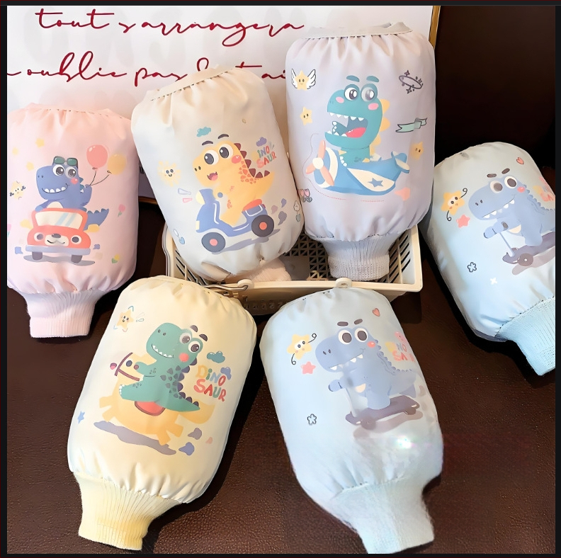 Anti-fouling cartoon pattern laste varrukad talveks, polüester, unisex, vanusegrupid 1–3, 3–8, 8–13