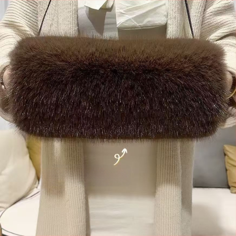 Unisex pikad kunstliku karusnaha varrukasoojendid sametise pinnaga, ühevärviline muster, hoiavad sooja talvel, kevadel ja sügisel