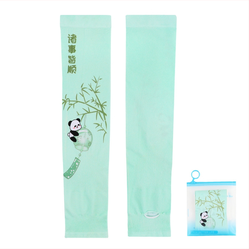 Παιδικά UV μανίκια Ice Silk, Panda σχέδιο, Νάιλον 81-95% περιεχόμενο, Καλοκαίρι 2023, Φρέσκο και γλυκό στυλ