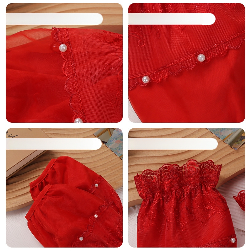 Δαντελένιες προστατευτικές μανσέτες διπλού στρώματος, κοντές, αντιβρωμικές, για γυναίκες, κορεατικό στυλ