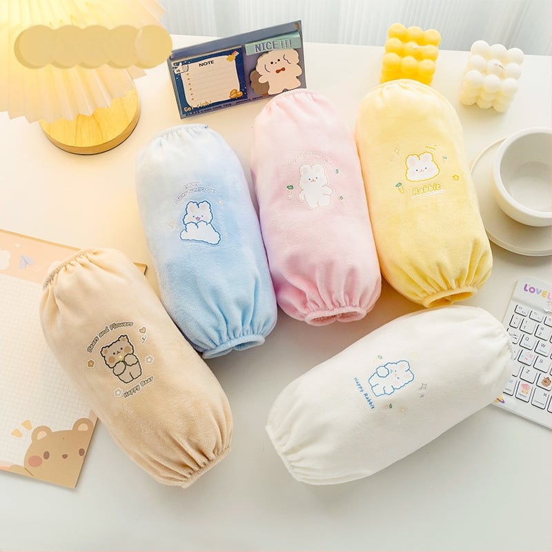 Μακριά βελούδινα προστατευτικά μανίκια εργασίας, υλικό κρυστάλλινο βελούδο, αντί-βρωμιά, μοτίβ Cartoon, κατάλληλα για όλες τις ηλικίες, 2022