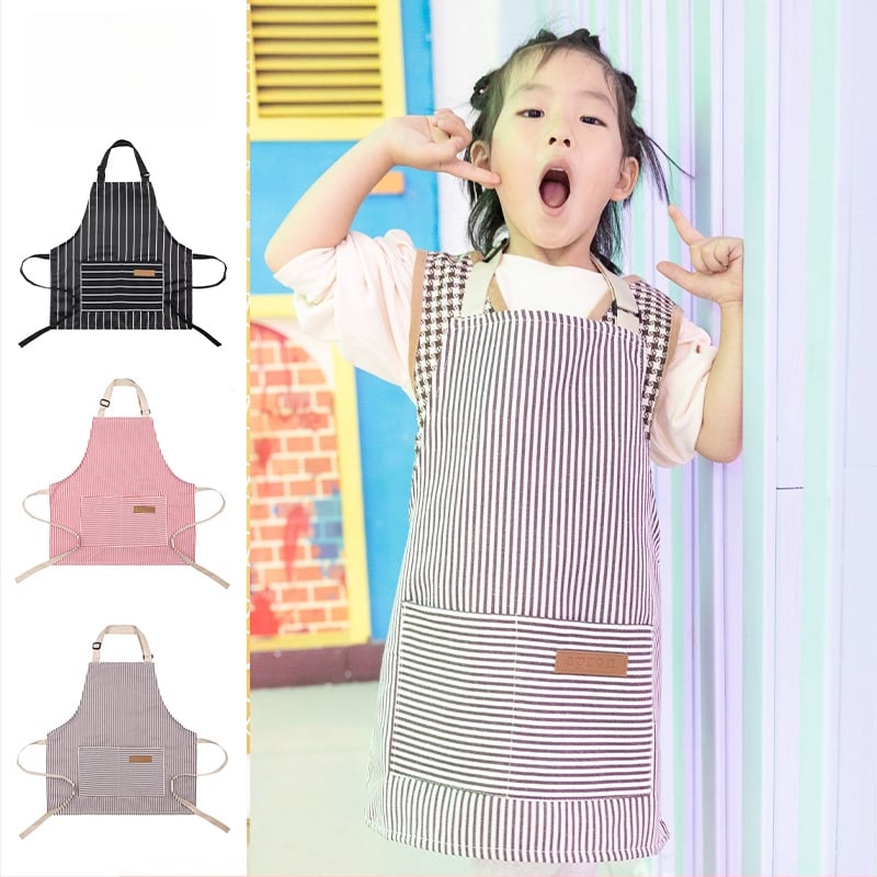 Παιδική ποδιά χωρίς μανίκια, με ρυθμιζόμενο λαιμό (halter), για φαγητό και κουζίνα, μοντέρνο στυλ