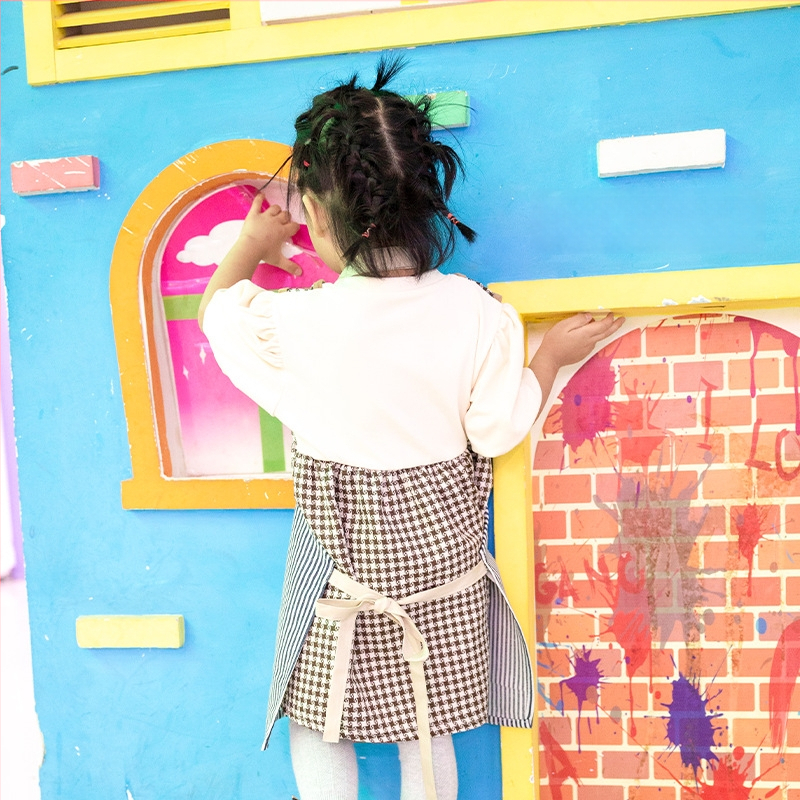 Παιδική ποδιά χωρίς μανίκια, με ρυθμιζόμενο λαιμό (halter), για φαγητό και κουζίνα, μοντέρνο στυλ