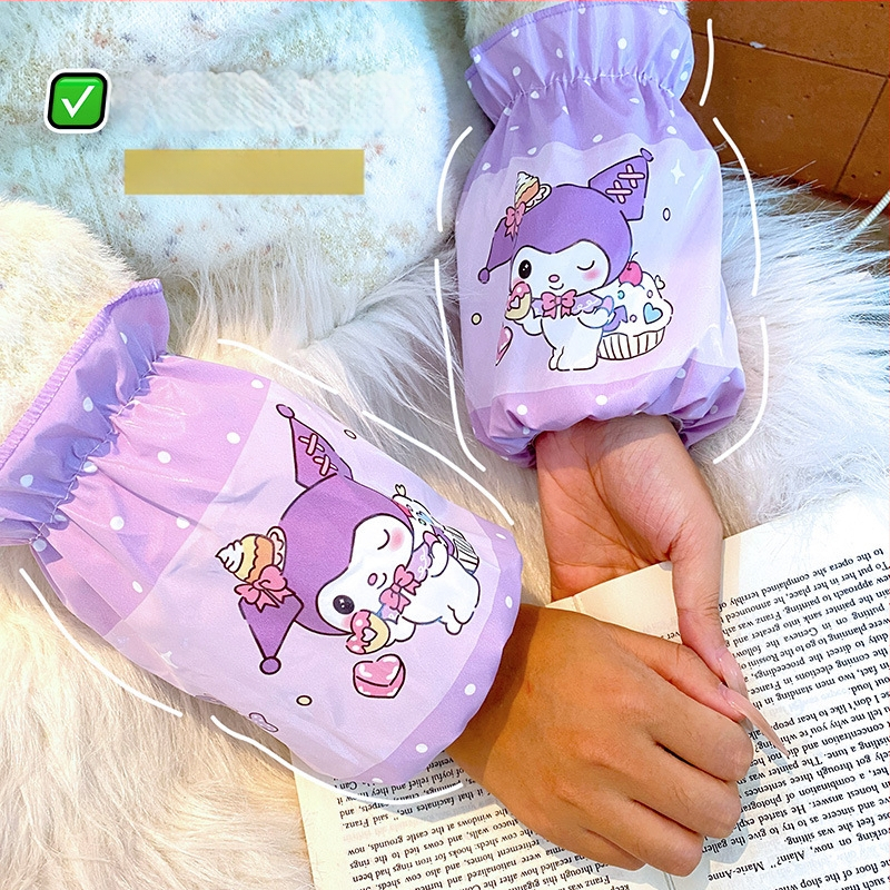 Mergaitėms skirtas rankovių komplektas – princesės karikatūros motyvas, dėmėms atsparus ir vandeniui atsparus, minkštas poliesteris