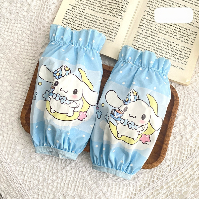 Mergaitėms skirtas rankovių komplektas – princesės karikatūros motyvas, dėmėms atsparus ir vandeniui atsparus, minkštas poliesteris