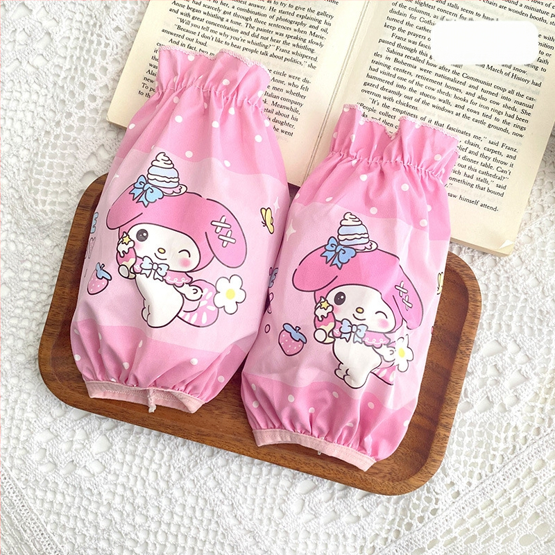 Mergaitėms skirtas rankovių komplektas – princesės karikatūros motyvas, dėmėms atsparus ir vandeniui atsparus, minkštas poliesteris