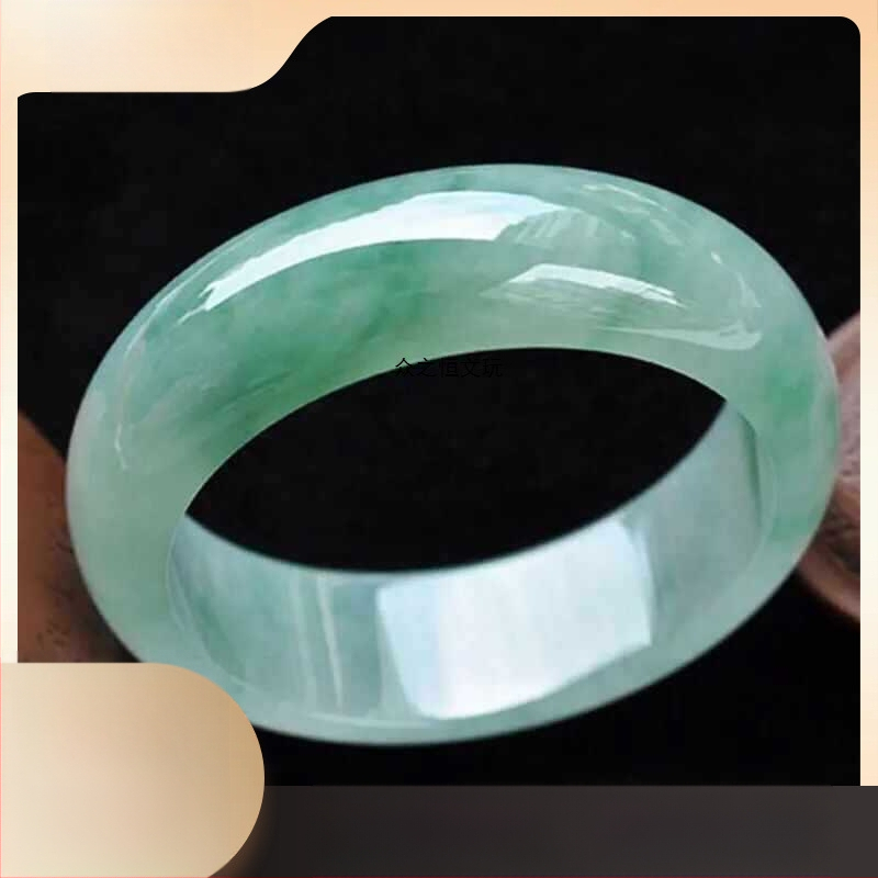 Nefrito apyrankė su ledo vaškinės tekstūros, geometrinė forma, rankų darbo, atskiras įpakavimas, natūralus stilius, unisex