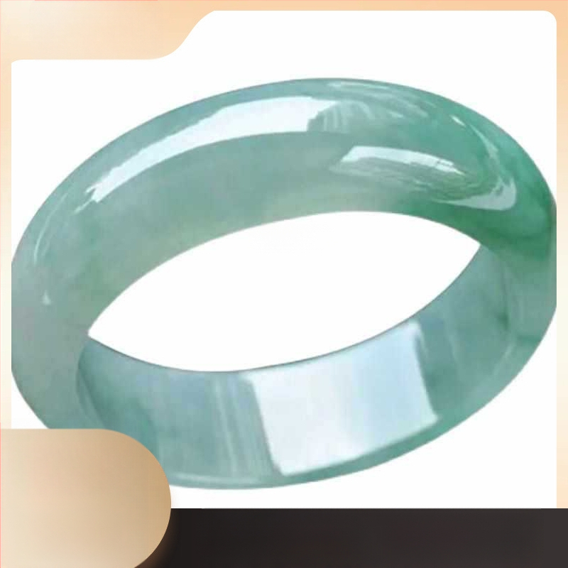 Nefrito apyrankė su ledo vaškinės tekstūros, geometrinė forma, rankų darbo, atskiras įpakavimas, natūralus stilius, unisex