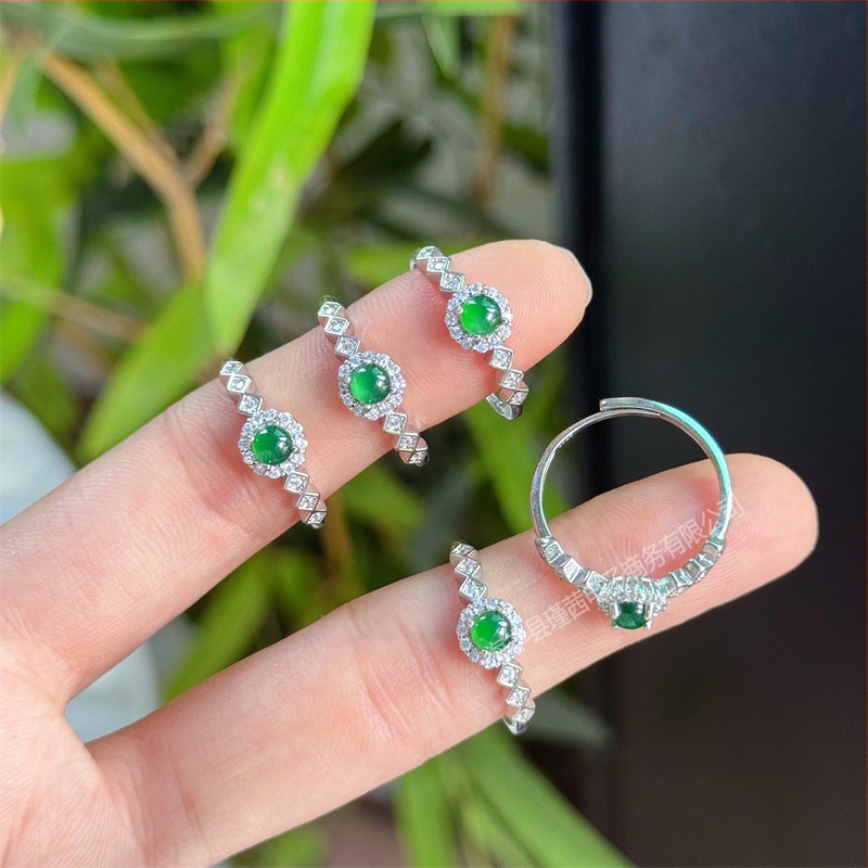 Пръстен от S925 сребро, инкрустира натурален нефрит, мотив пеперуда, дизайн с лък, унисекс, семпъл стил