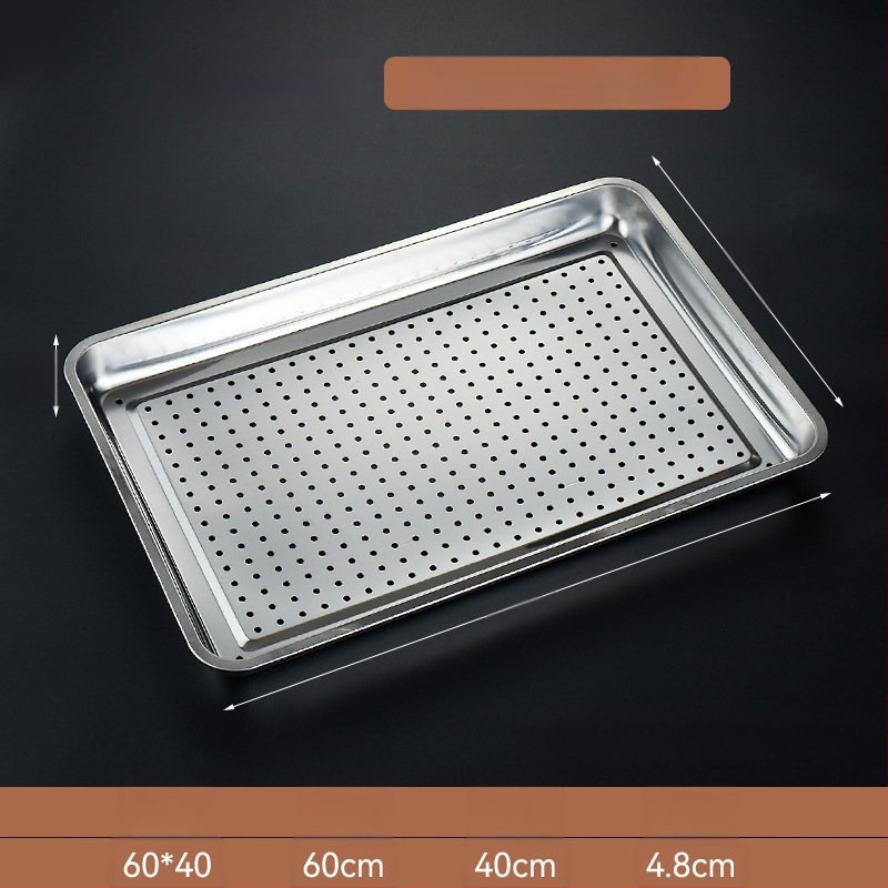 Δίσκος ατμού ρυζιού από ανοξείδωτο ατσάλι, τετράγωνο σχήμα, επιφάνεια ηλεκτρολυτικής επεξεργασίας, εκτυπωμένο λογότυπο, Νέο κινεζικό στυλ