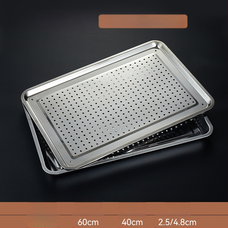 Δίσκος ατμού ρυζιού από ανοξείδωτο ατσάλι, τετράγωνο σχήμα, επιφάνεια ηλεκτρολυτικής επεξεργασίας, εκτυπωμένο λογότυπο, Νέο κινεζικό στυλ