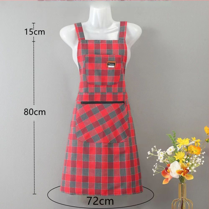 Ποδιά κουζίνας χωρίς μανίκια, 100% βαμβάκι, αναπνέουσα, αντιβρωμιά, ριγέ/καρό μοτίβο, unisex ενήλικες