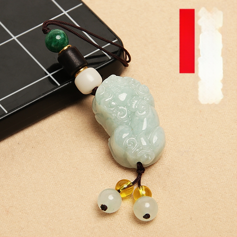 Висулка за телефон с нефрит Pixiu – унисекс, китайски стил, ключодържател с въже, подарък за сватба или рожден ден