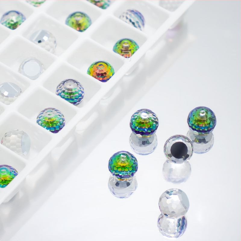 Σκουλαρίκι αυτιού με γυμνό λίθο, στρογγυλή χάντρα, ηλεκτροπλατίνα, μοντέλο Y148