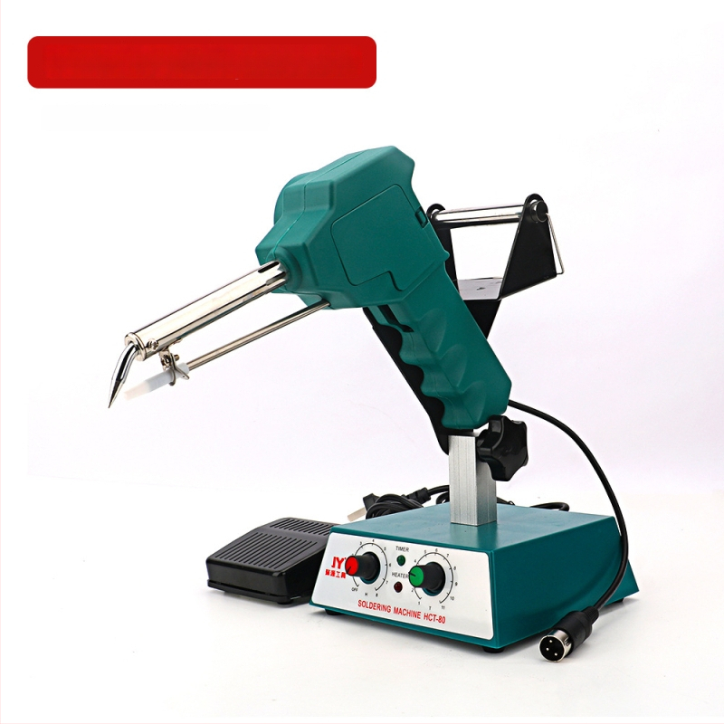 Kāju pedāļa lodēšanas stacija ar pastāvīgu/regulējamu temperatūru un automātisku tinuma padevi, nerūsējošs tērauds, 24V, 80–120W