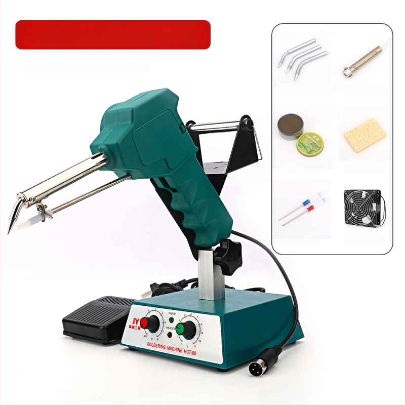 Kāju pedāļa lodēšanas stacija ar pastāvīgu/regulējamu temperatūru un automātisku tinuma padevi, nerūsējošs tērauds, 24V, 80–120W