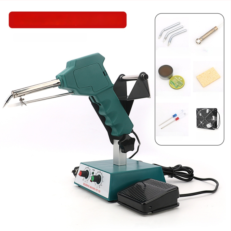 Kāju pedāļa lodēšanas stacija ar pastāvīgu/regulējamu temperatūru un automātisku tinuma padevi, nerūsējošs tērauds, 24V, 80–120W