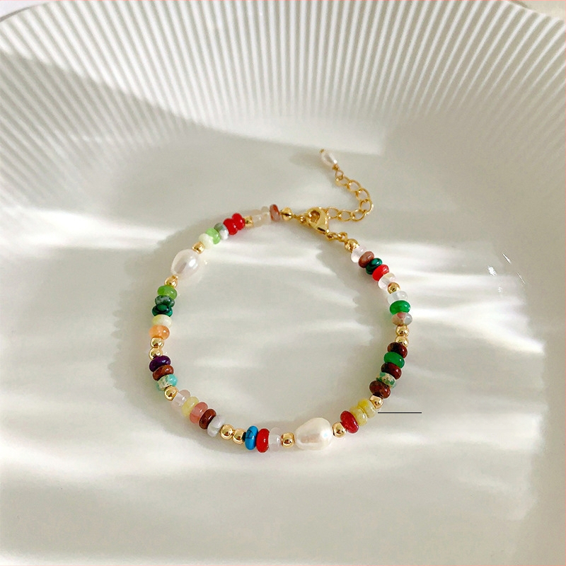 Гривна с неправилни перли и естествени камъни, кристални мъниста, 24K златно електроплатено, геометрична форма