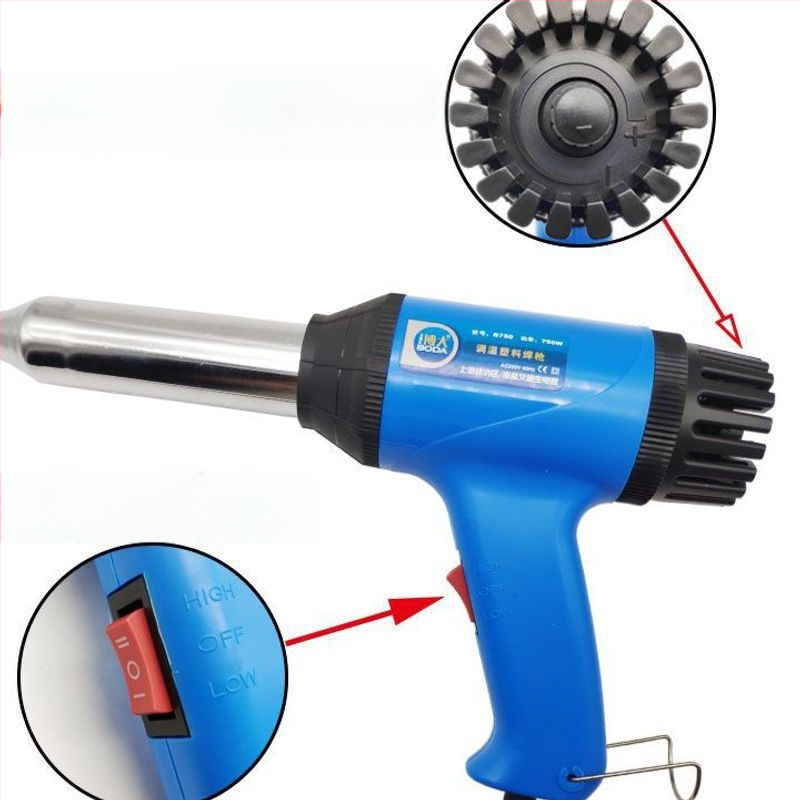 Pistol de sudură pentru plastic cu aer cald, unelte electrice cu aer cald pentru repararea barei de protecție, pistol de topire