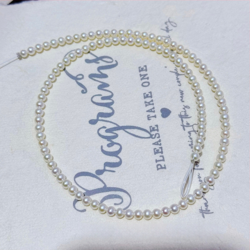 Колие от пресноводни перли с идеално кръгли перли, 925-сребърни детайли, ръчно ковано, стил вдъхновен от природата