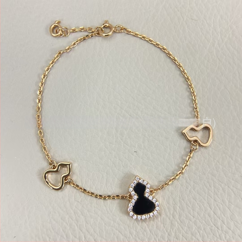 Гривна с форма на тиква от позлатена медна основа, ахат и малахит, 18K розово злато покритие, за жени