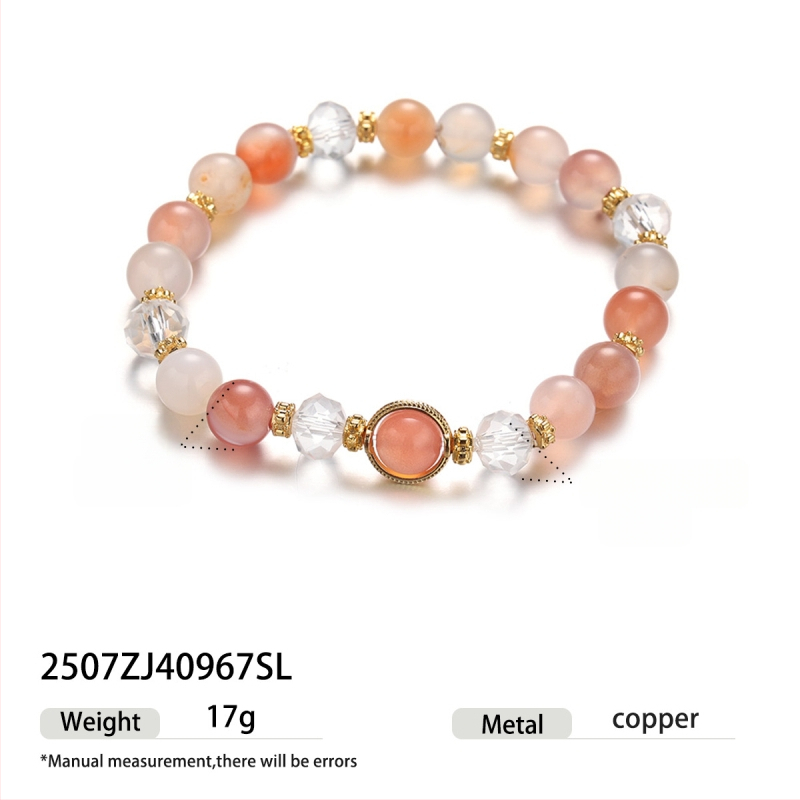 Гривна с мъниста от цитрин, геометрични кристали, електроплатиране, дамски стил