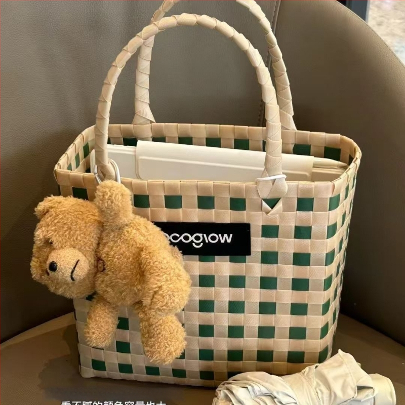 Τσάντα Tote από PP, στυλ δρόμου, οριζόντια τετράγωνη μορφή, χωρίς επένδυση