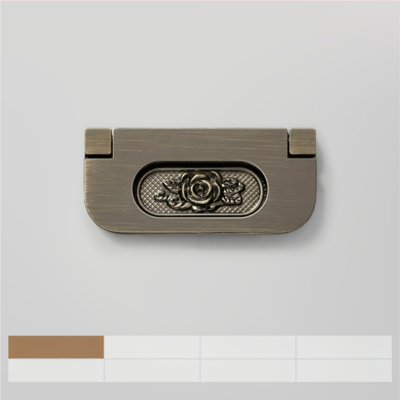 Plakana slēpta roktura no cinka sakausējuma piemērota skapja durvīm un atvilktnēm, anodizēts pārklājums, moderns minimālisms