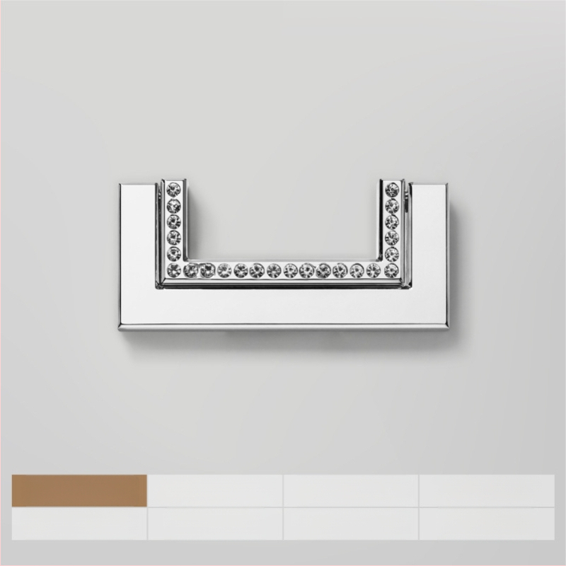 Plakana slēpta roktura no cinka sakausējuma piemērota skapja durvīm un atvilktnēm, anodizēts pārklājums, moderns minimālisms