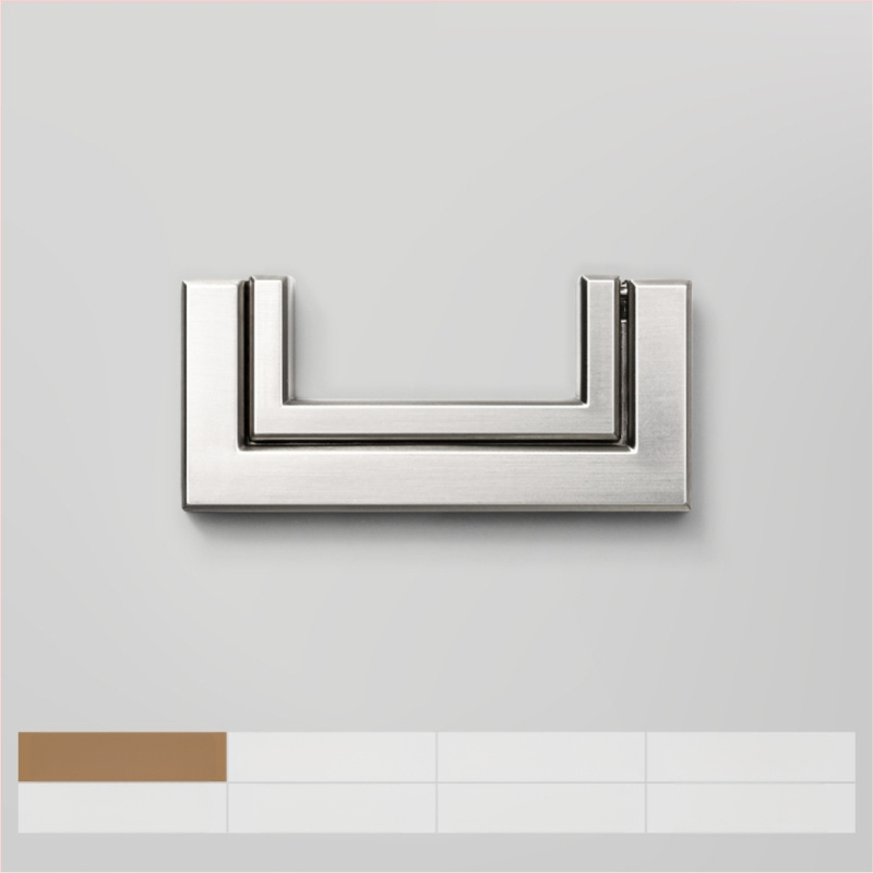 Plakana slēpta roktura no cinka sakausējuma piemērota skapja durvīm un atvilktnēm, anodizēts pārklājums, moderns minimālisms