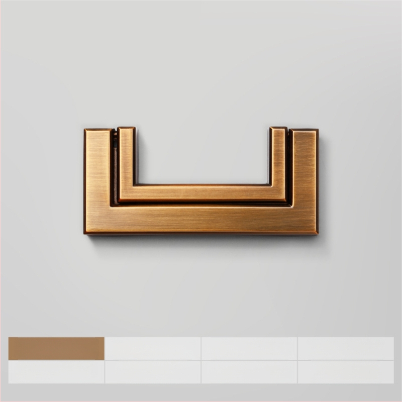 Plakana slēpta roktura no cinka sakausējuma piemērota skapja durvīm un atvilktnēm, anodizēts pārklājums, moderns minimālisms