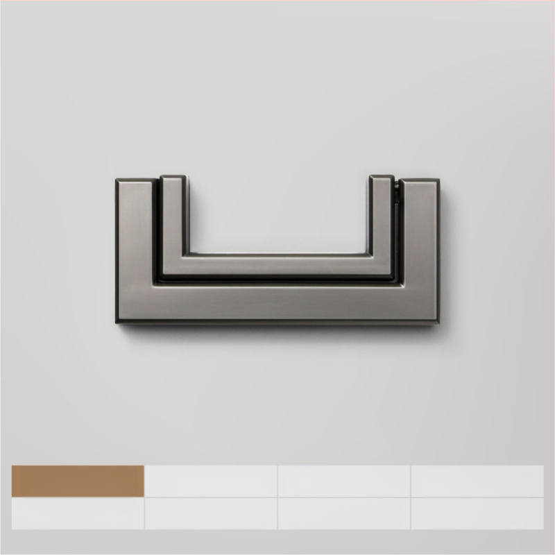 Plakana slēpta roktura no cinka sakausējuma piemērota skapja durvīm un atvilktnēm, anodizēts pārklājums, moderns minimālisms