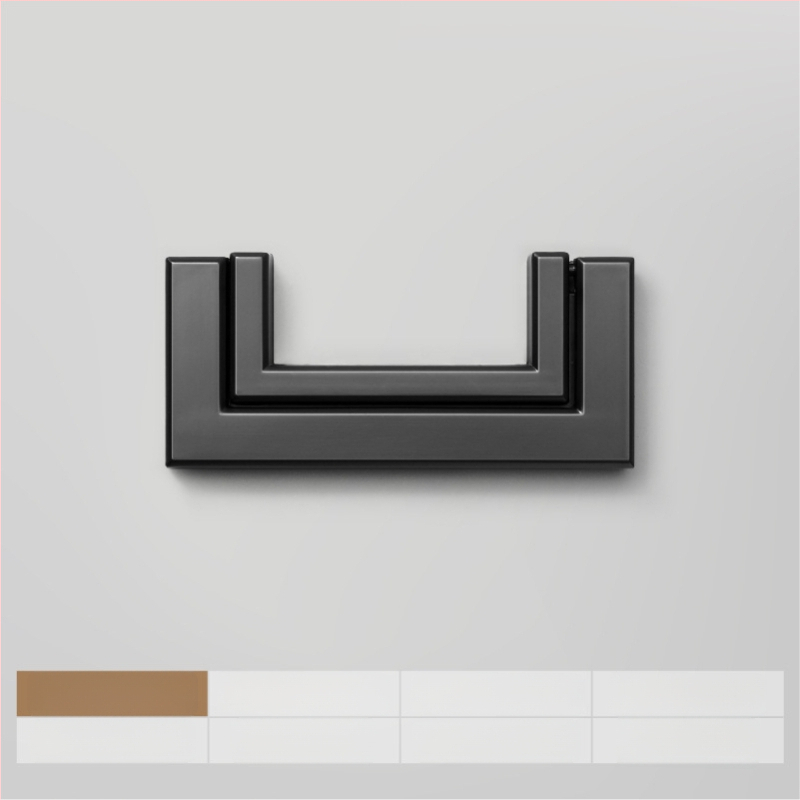 Plakana slēpta roktura no cinka sakausējuma piemērota skapja durvīm un atvilktnēm, anodizēts pārklājums, moderns minimālisms